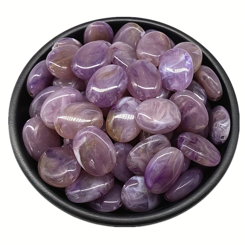 Colorful Oval Shape Striped Beads for DIY Jewelry Making